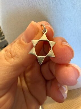 Sterling Silver Star of David Charm Pendant - Silver
